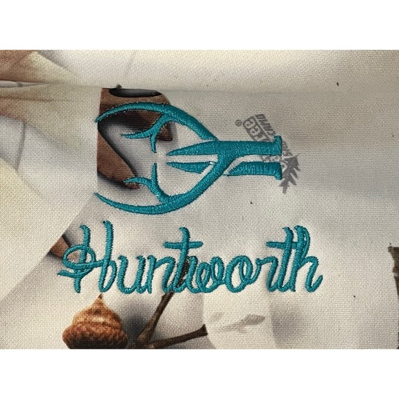 Huntworth White & Brown with leaves  & branches Long sleeve hoodie Size XL - Picture 2 of 12